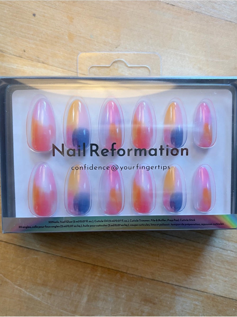Reformation Ombre Press-On Nails - Pink, Yellow & Blue